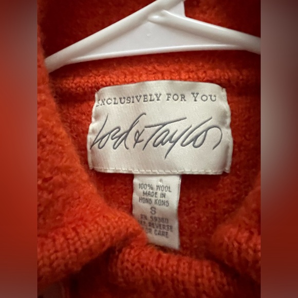 Lord & Taylor The American Women’s Orange 100% Wool . Size S - Picture 2 of 6